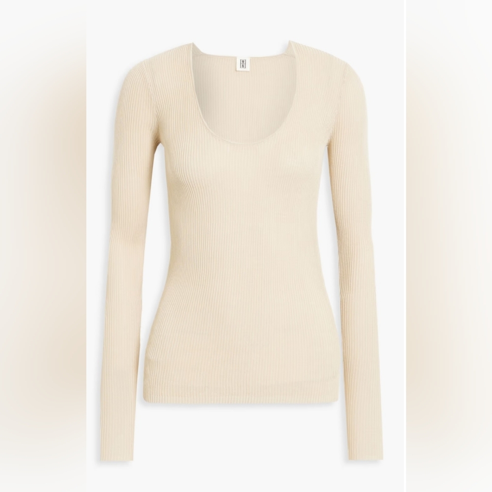By Madelene Birger ribbed TENCEL™ Lyocell sweater Beige